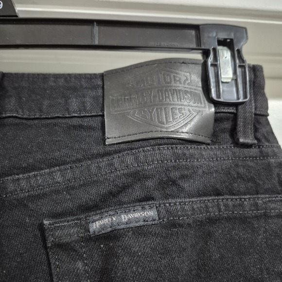 Vtg Harley Davidson Jeans Womens 6 Black Bootcut Denim Western Biker Cowgirl Y2K - Picture 6 of 11